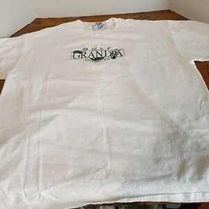 Mcsports White Golf  Grandpa T-shirt. XL Small Stain On Front